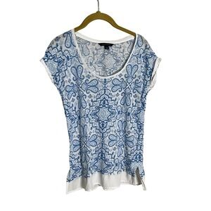 Tommy Hilfiger Paisley Blue Top Small Linen